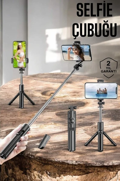 Kumandalı Tripod Telefon Tutucu Selfie Çubuğu 360 Derece Dönebilen ürün görseli 1