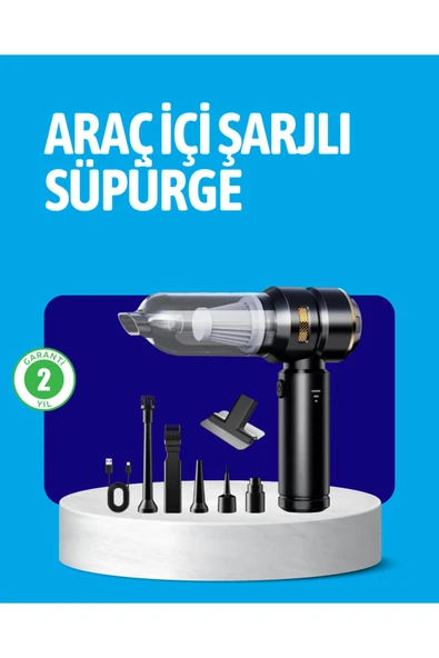 HEPA Filtreli Sessiz Çalışan Kablosuz Şarjlı Mini Süpürge ürün görseli 1