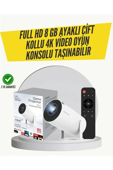 Kablosuz 4K Projeksiyon  Wi‑Fi 6  Bluetooth 5.0 ile Oyun ve Uygulama Merkezli ürün görseli 1