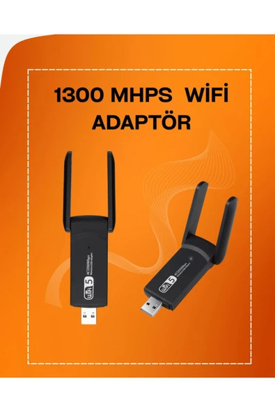 Tak-Çalıştır Özellikli Çift Bant WiFi Adaptör – 1200 Mbps ürün görseli 1