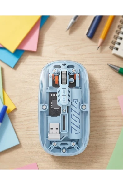 Ofis ve Günlük Kullanım İçin Mavi Bluetooth Kablosuz Mouse ürün görseli 1