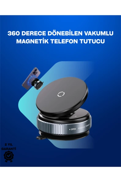 Güçlü Manyetik Tutuşlu 360° Döner Araç Telefon Tutucu – Vakumlu Montajlı ürün görseli 1