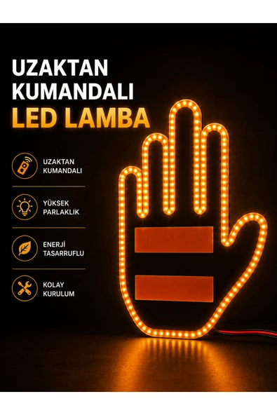 Led Işık El İşareti Araç Camı İçin Uzaktan Kumandalı ürün görseli 1