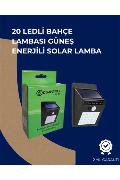 Solar Enerjili 20 LED Duvar Lambası | Hareket Sensörlü, Su Geçirmez, Kablo Gerektirmez ürün görseli 1