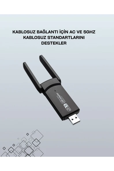 USB 3.0 Wireless Adaptör  2.4GHz  5GHz Destekli - Resim 2