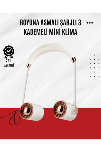 USB Şarjlı Katlanabilir Boyun Fanı | 3 Kademeli, Sessiz ve Taşınabilir Tasarım ürün görseli 1