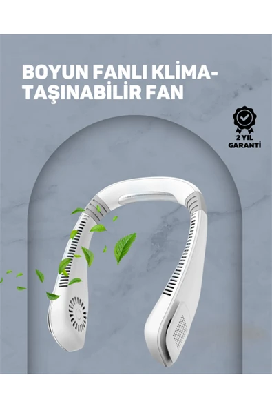 USB Şarjlı Giyilebilir Fan | 5 Kademeli Rüzgar Hızı, Sessiz Turbo Soğutma, 360° Hava Sirkülasyonu ürün görseli 1