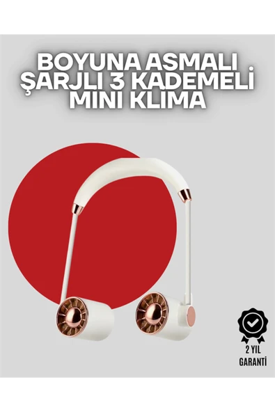 Boyuna Asılan Taşınabilir Küçük Fan | Turbo Motor, 5 Kanat, Katlanabilir Gövde ürün görseli 1