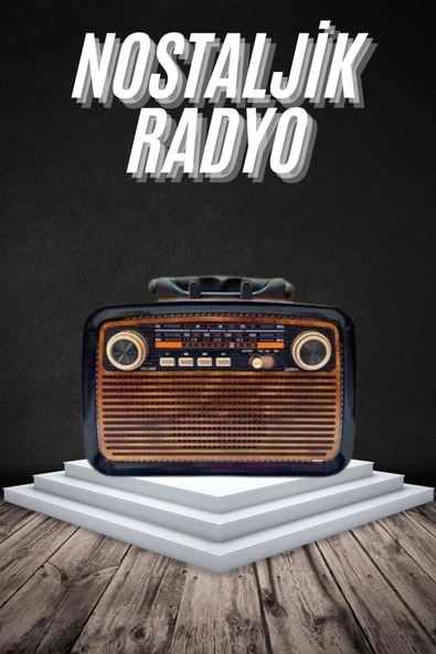 Eskitme Nostalji Tasarımlı Bluetoothlu Nostalji Radyo Ahşap Nostaljik Görünümlü ürün görseli 1