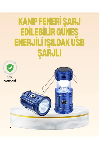 Katlanabilir USB Çıkışlı Kamp Feneri – Şarj Edilebilir, Dayanıklı ve Çok Fonksiyonlu ürün görseli 1