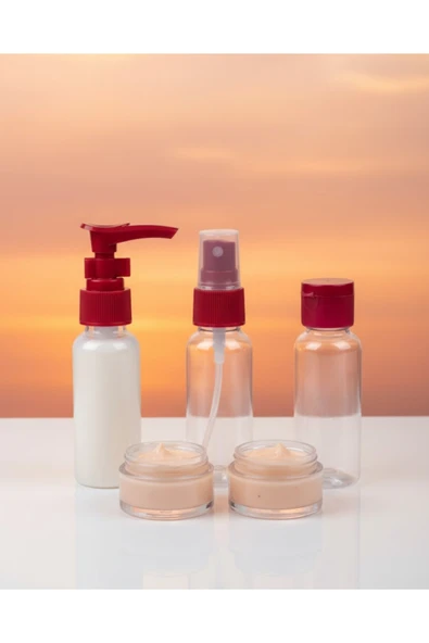 30 ml 5’li Seyahat Banyo Şişe Seti Sızdırmaz Tasarım ürün görseli 1