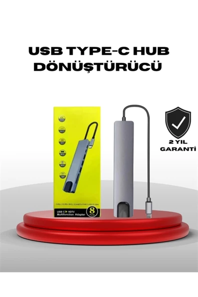 4K HDMI Çıkışlı, Gigabit Ethernet'li USB‑C Çoklu Port Hub ürün görseli 1