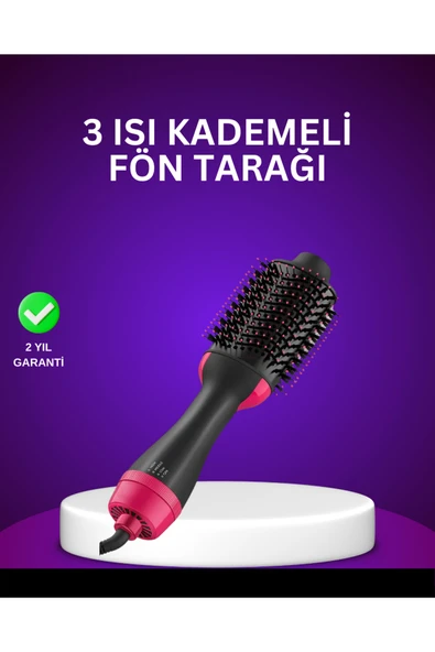 Negatif İyon Teknolojili Saç Kurutma ve Şekillendirme Fırçası ürün görseli 1