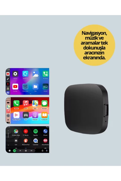 Kablosuz CarPlay ve Android Auto Dönüştürücü Adaptör - Resim 4