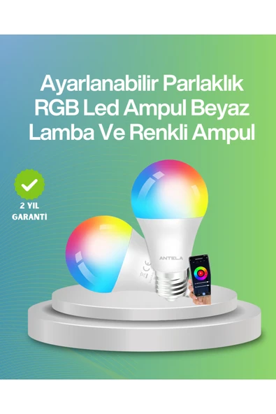 9 Watt Beyaz Işık ve Renk Ayarlı Akıllı LED Ampul ürün görseli 1