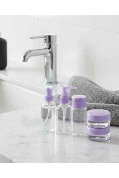 5 Parça Seyahat Banyo Seti 30 ml Şeffaf Taşınabilir Şişe Seti ürün görseli 1