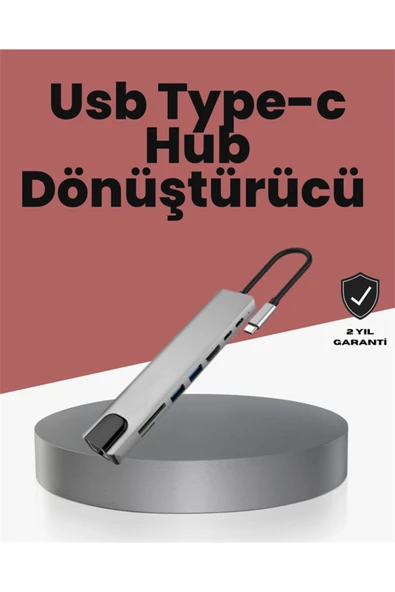 Alüminyum Gövdeli Type‑C HDMI & Ethernet Adaptör – Tak & Çalıştır ürün görseli 1