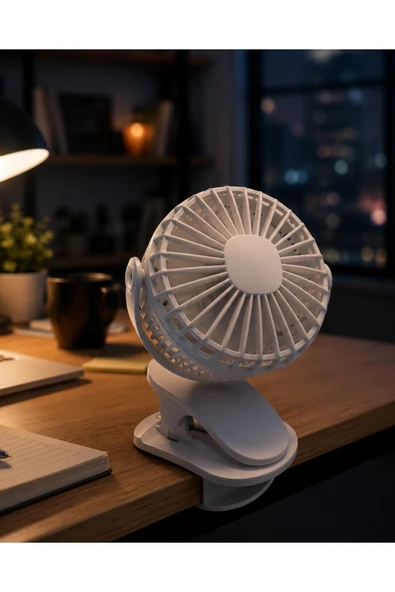 Çalışma Masası ve Yatak Başlığı İçin Klipsli Mini Fan ürün görseli 1