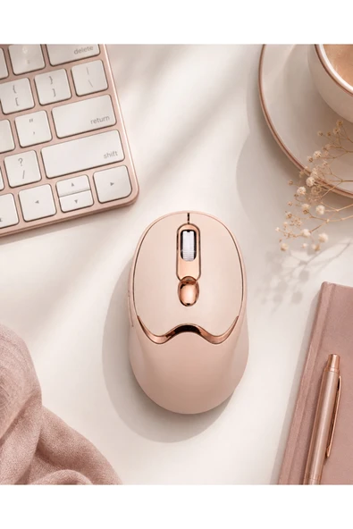 Bluetooth ve 2.4G Destekli Sessiz Kablosuz Mouse Şarjlı Tasarım ürün görseli 1