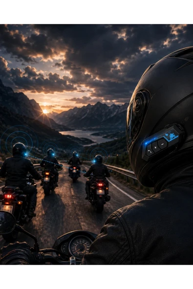 Motosiklet Kaskı İçin Bluetooth Kulaklık Hands Free Çağrı Özellikli ürün görseli 1