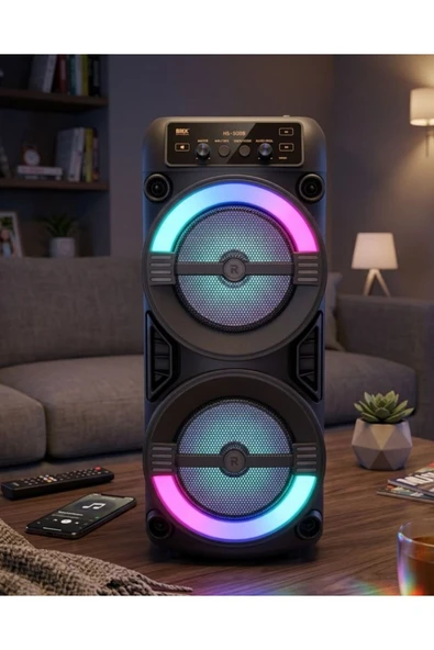 RGB Işıklı Taşınabilir Bluetooth Hoparlör Güçlü Stereo Ses ürün görseli 1
