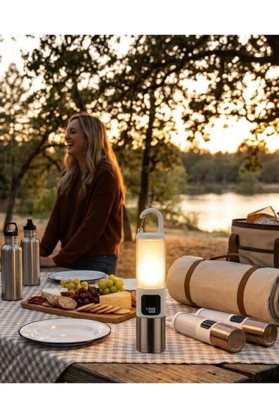 Outdoor Kamp Feneri USB Şarjlı Yüksek Parlaklık Güç Ekranlı LED Aydınlatma ürün görseli 1