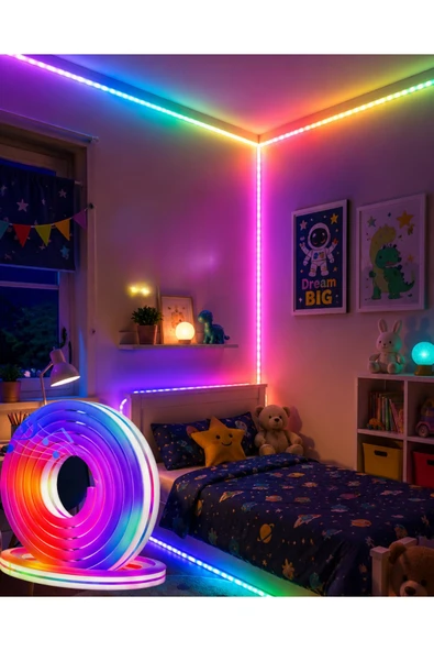 16 Milyon Renk RGB Neon Şerit Led İç ve Dış Mekan Dekor Işığı ürün görseli 1