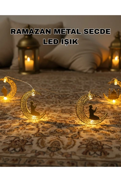 Ramazan Ay Işığı Secde Eden Adam Silüetli LED Peri Işığı ürün görseli 1