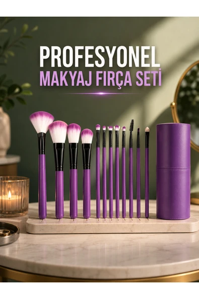 12 PARÇA PROFESYONEL MAKYAJ FIRÇA SETİ ürün görseli 1