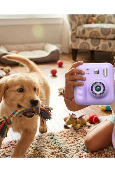 Hd Ekranlı Çocuk Fotoğraf Makinesi Video Kayıt Ve Baskı Kağıdı Kalem Hediyeli ürün görseli 1