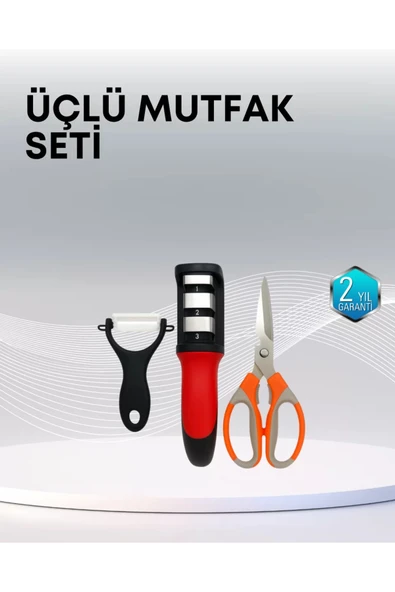 Çok Fonksiyonlu Mutfak Makas Seti – 3 Makas, Bileyici ve Soyacak Dahil ürün görseli 1