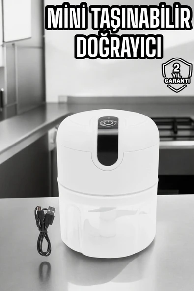 Şarjlı Mini El Rondosu Doğrayıcı Taşınabilir 250 ml Çelik Bıçaklı ürün görseli 1