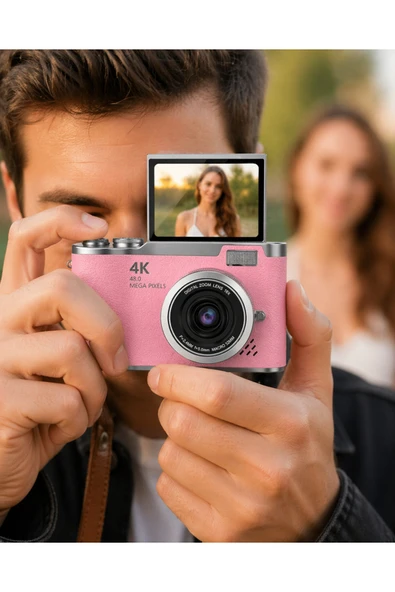 Yeni Nesil Dijital Kamera 48 MP Selfie Vlog Kamera Flip Screen Zoomlu ürün görseli 1
