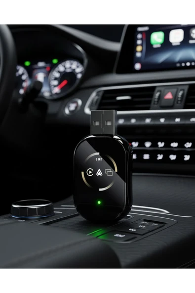 Araç İçi Kablosuz CarPlay Android Auto AirPlay Adaptörü ürün görseli 1