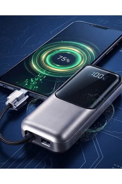 Type C ve Lightning Destekli Yüksek Kapasiteli Powerbank 13000 mAh ürün görseli 1