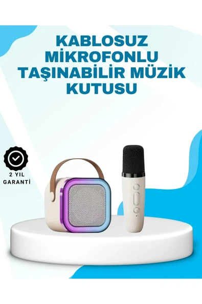 Karaoke Mikrofon Hoparlör Seti Bluetooth Kablosuz Taşınabilir ürün görseli 1
