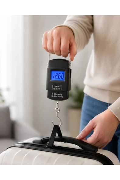 Dijital El Kantarı 50 Kg Hassas LCD Ekranlı Bagaj Tartısı ürün görseli 1