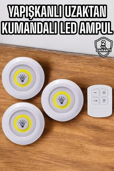 Mutfak Dolap Altı Işığı Uzaktan Kumandalı Yapışkanlı Kablosuz Pilli ürün görseli 1
