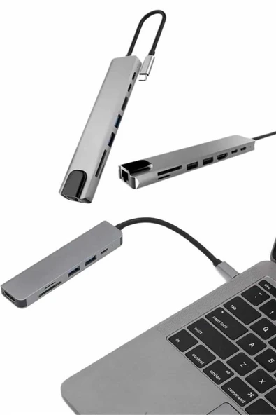 Çevirici Dönüştürücü Adaptör Macbook 3 In 1 Type-C To Hdmı USB 3.0 ürün görseli 1