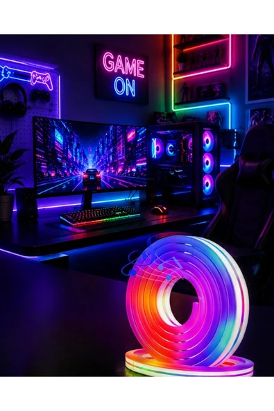 Uygulama Kontrollü RGB Neon Led Şerit Işık 16 Milyon Renk Destekli ürün görseli 1