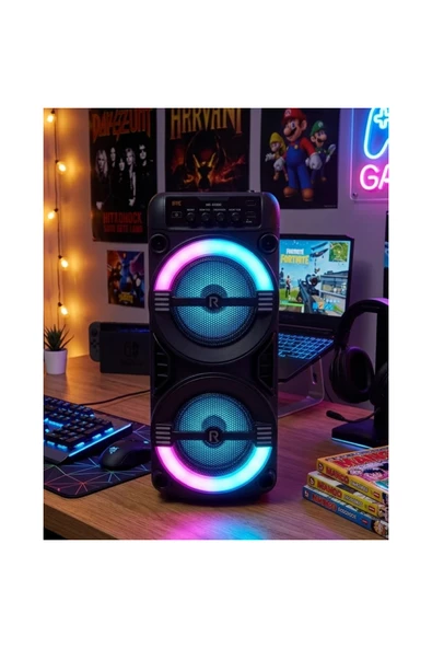 Kablosuz Bluetooth Hoparlör Led Işıklı Usb Ve Tf Kart Destekli ürün görseli 1