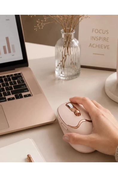 Ergonomik Tasarımlı Kablosuz Mouse Bluetooth ve USB Alıcılı ürün görseli 1