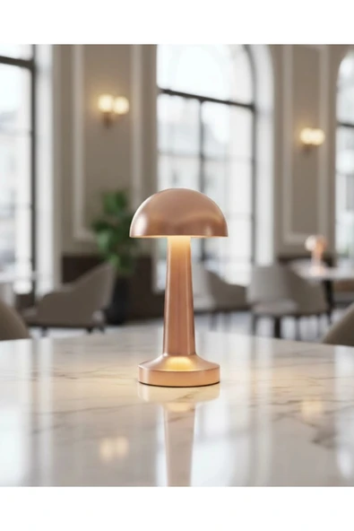 Şarjlı LED Masa Lambası 3 Kademe Dokunmatik Bronz Modern Tasarım ürün görseli 1
