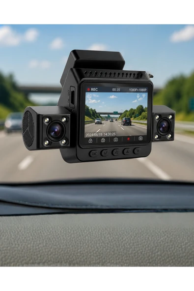 Araç Ön Arka İç Kamera Sistemi Full Hd Hareket Sensörlü Kayıt Cihazı ürün görseli 1