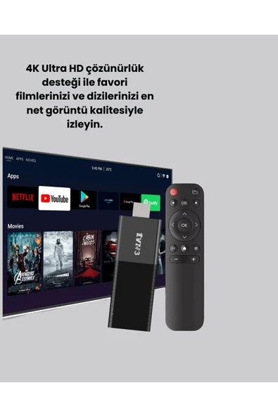 WiFi ve Bluetooth Destekli Android TV Dönüştürücü Stick - Resim 3