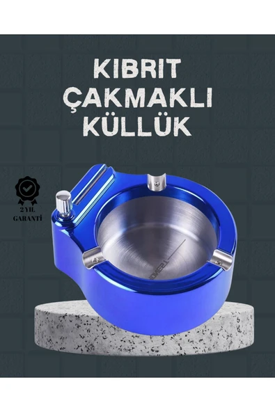 Masa Üstü Çakmaklı Küllük Paslanmaz Metal Gövde ürün görseli 1