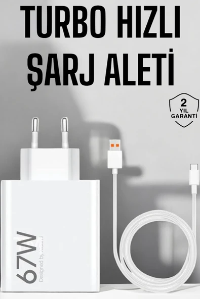 Şarj Aleti 67W Hızlı Şarj Turbo Type-C Uyumlu Şarj Adaptörü Kablosu ürün görseli 1