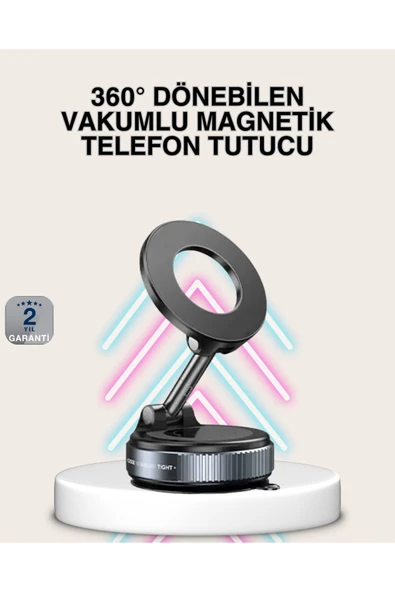 Güçlü Mıknatıslı Vakumlu Araç Telefon Tutucu Alüminyum Gövde ürün görseli 1