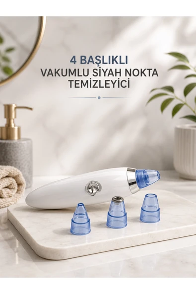 Yeni Nesil Vakumlu Pilli Siyah Nokta ve Yüz Temizleme Cihazı 4 Başlıklı ürün görseli 1