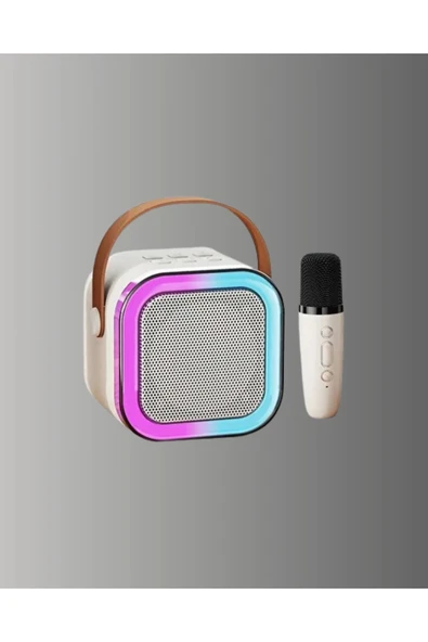 İthalat® Taşınabilir Karaoke Mikrofon Seti Bluetooth Hoparlörlü - Resim 2